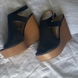 Black Platform Wedge NWOT